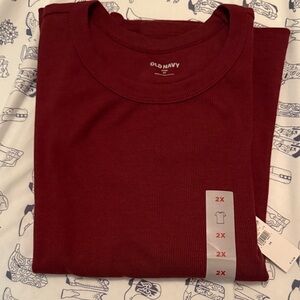 Old Navy Men's Burgundy Long Sleeve Tee